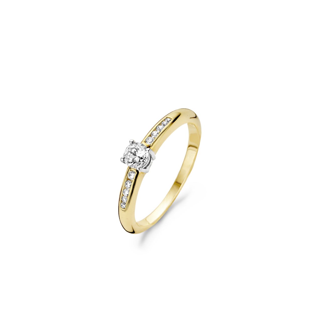 Blush Ring 1155BZI -  Geel en Wit Goud (14Krt.) met Zirconia
