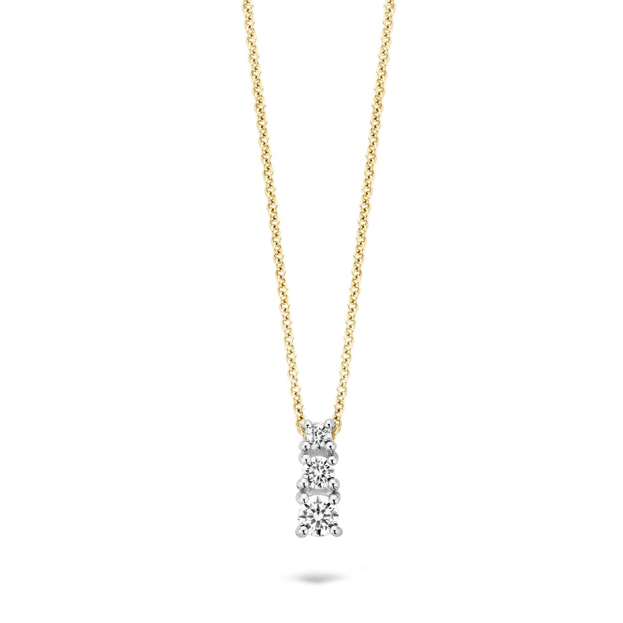 Blush Ketting 3054BZI -  Geel en Wit Goud (14Krt.) met Zirconia