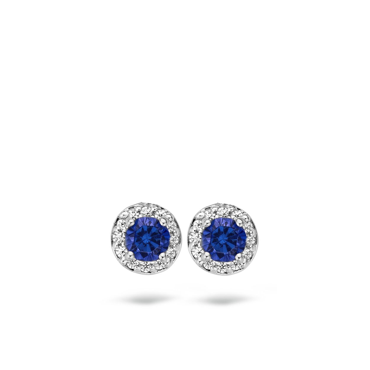 Blush Oorbellen 7132WSA -  Wit Goud (14Krt.) met saffier en zirconia
