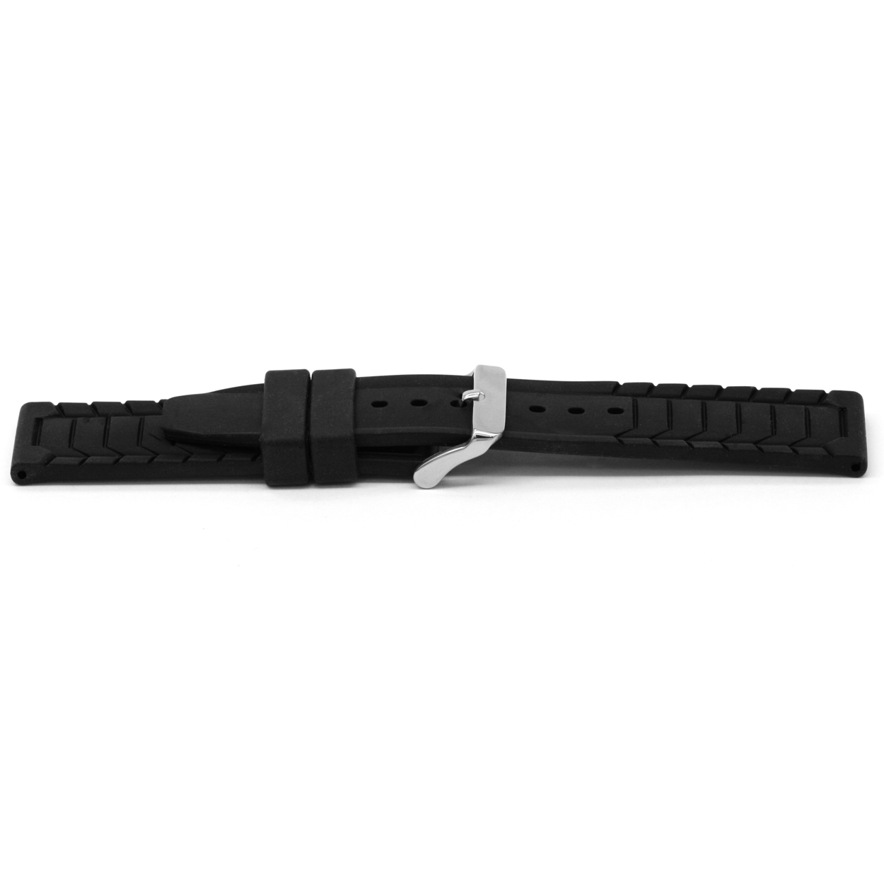 Zwart siliconen horlogeband.
Kleur band: zwart
Band dikte: 3.84 mm
Band lengte: 75/125mm
Band breedte: 20x20mm
Gesp: Edelstaal
Bekleding binnenband: NVT
Gestikt: Nee
Pushpin: exclusief
Waterproef: Ja
NFC Chip: Nee
Hypo-allergeen: –
EAN:4780256324209