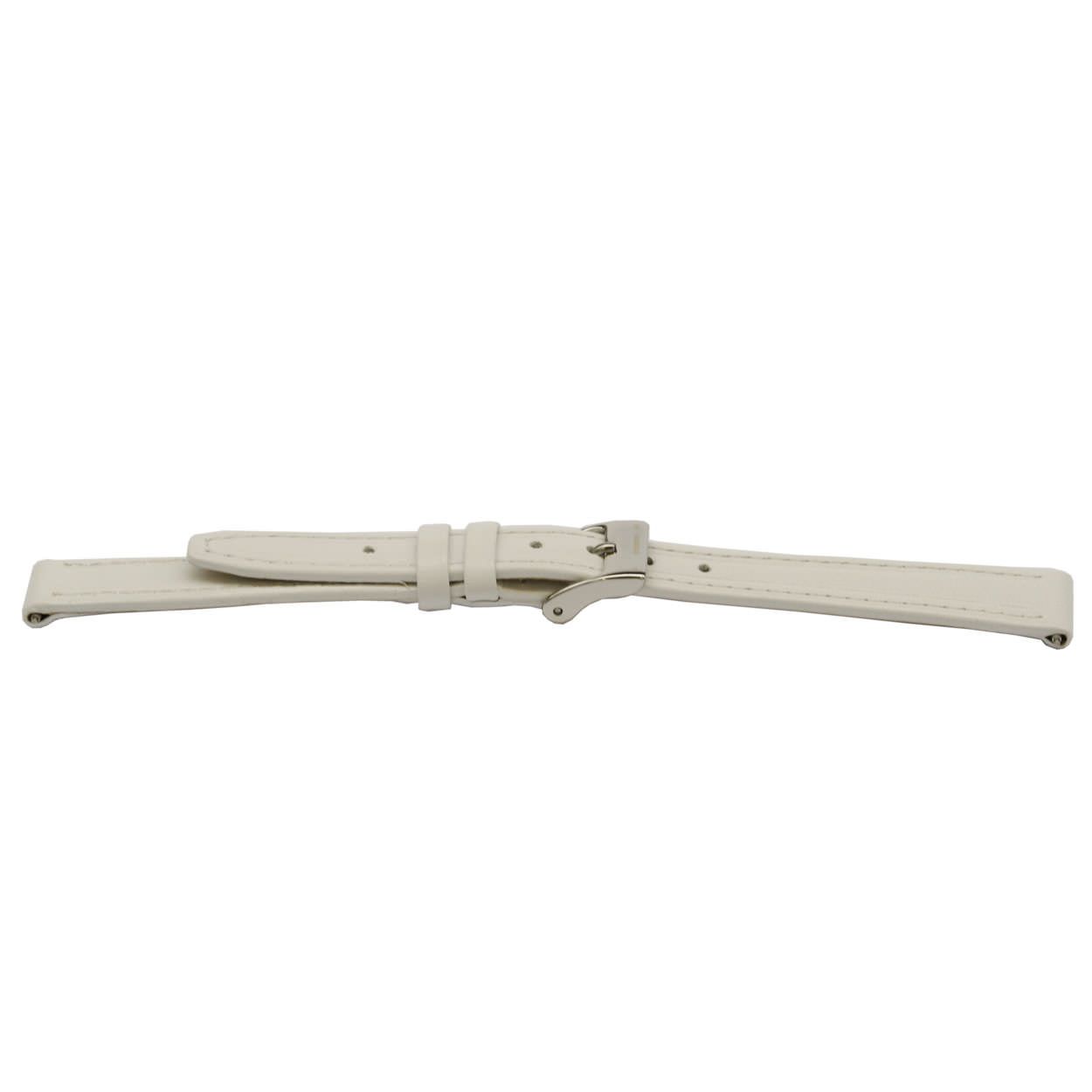 Italiaans lederen horlogeband, wit, glad en gestikt. 
Kleur band: Wit
Band dikte: 2.2mm
Band lengte: 70/110mm
Band breedte: 12x10mm
Gesp: All Stainless Steel
Bekleding binnenband: Nubuck
Gestikt: Ja
Pushpin: Inclusief
Hypoallergeen: Ja