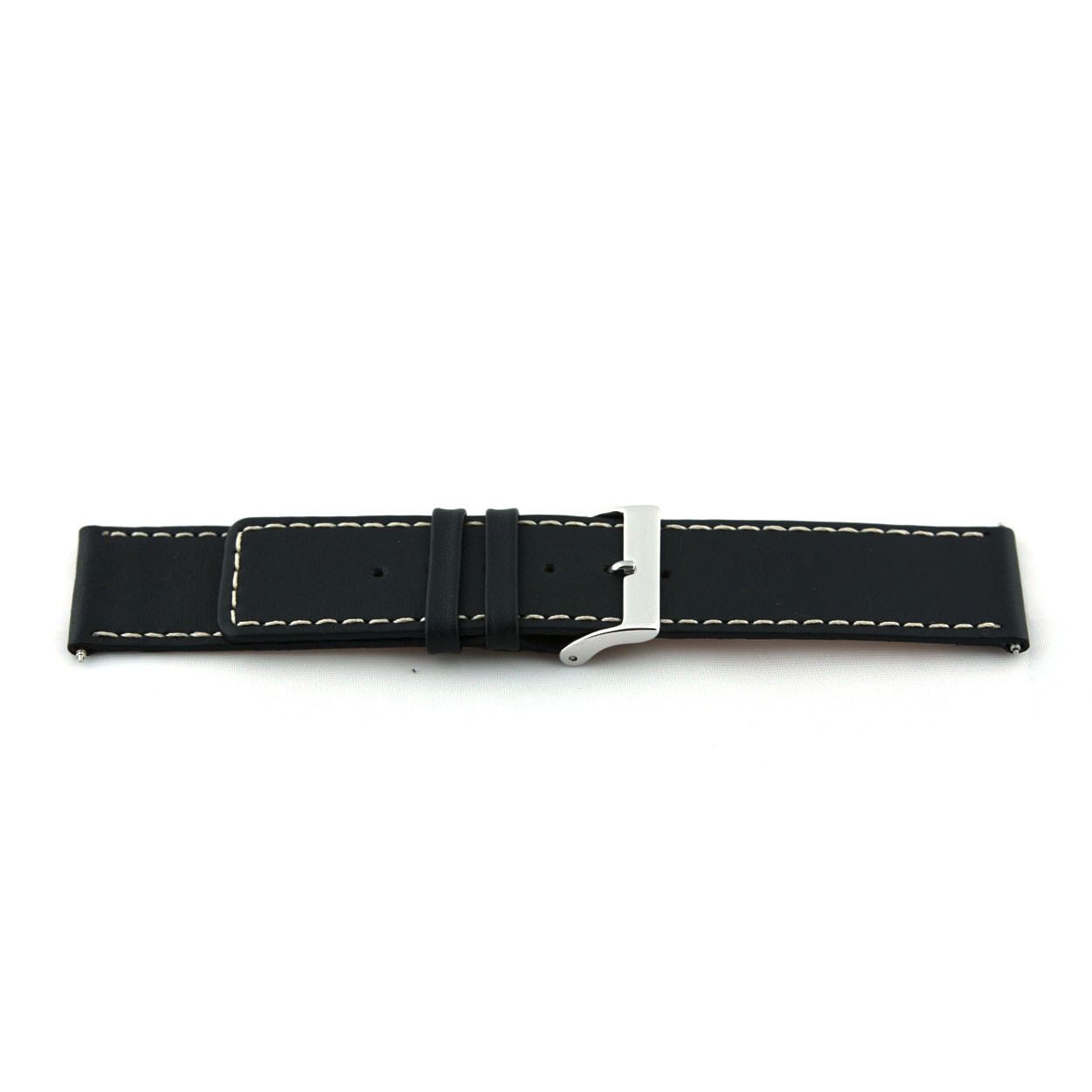 Italiaans lederen horlogeband J43/TMB30, zwart, glad en gestikt. 
Kleur band: Zwart
Band dikte: 2.5mm
Band lengte: 75/115mm
Band breedte: 26x26mm
Gesp: All Stainless Steel
Bekleding binnenband: Nubuck
Gestikt: Ja, beige
Pushpin: Inclusief
Waterproef: Nee
NFC Chip: Nee
Hypo-allergeen: Ja
EAN: 4782586358978