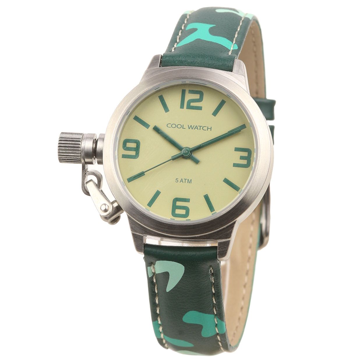 CW.127
Datum: nee
Kast Breedte: 32mm
Kast dikte: 9mm
Kast materiaal: Stainless Steel
Uurwerk: Miyota 2035
Waterdichtheid: WR 5ATM
Horlogeband: Leder
Maat aansluiting band: 14mm
Wijzerplaat: groen
Licht functie: –