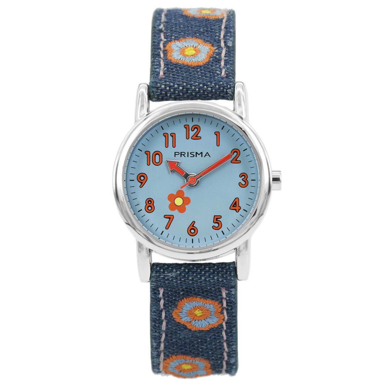 Prisma Horloge Kids Denim Blauw CW.323
Algemeen
Geslacht: meisjes
Model: CW.323

Voordelen
– band canvas blauw (wit kleurig stiksel)
– wijzerplaat blauw met oranje cijfers (arabisch)
– duidelijke tijdsweergave
– spat waterdicht: handenwassen, regen
– quartz
– maat kast 26,65mm (breedte) 7,8mm (dikte)