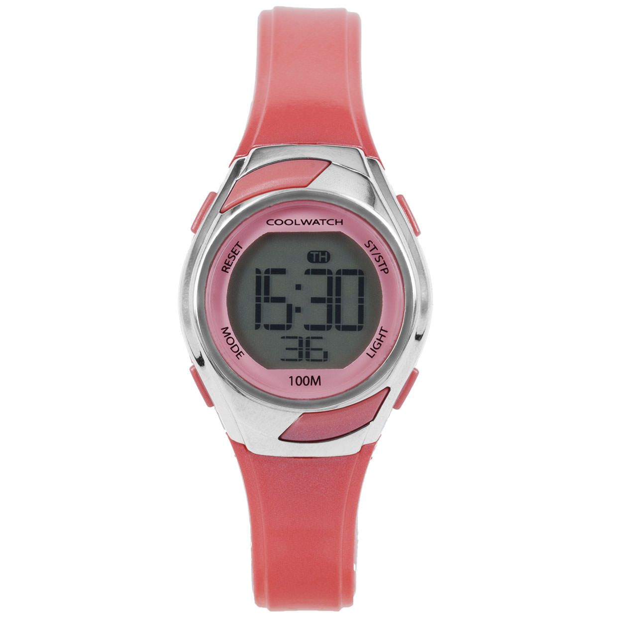 Coolwatch horloge CW.348 meisjes Sporty digitaal kunststof 10 ATM

Algemeen
Geslacht: meisjes
Model: CW.348

Voordelen
– band plastic/silicone roze
– draagcomfort door licht gewicht
– boven gem. waterdicht: zwemmen/duiken
– digitale tijdsweergave
– duidelijke tijdsweergave
– quartz
– maat kast 29mm (breedte) 12mm (dikte)