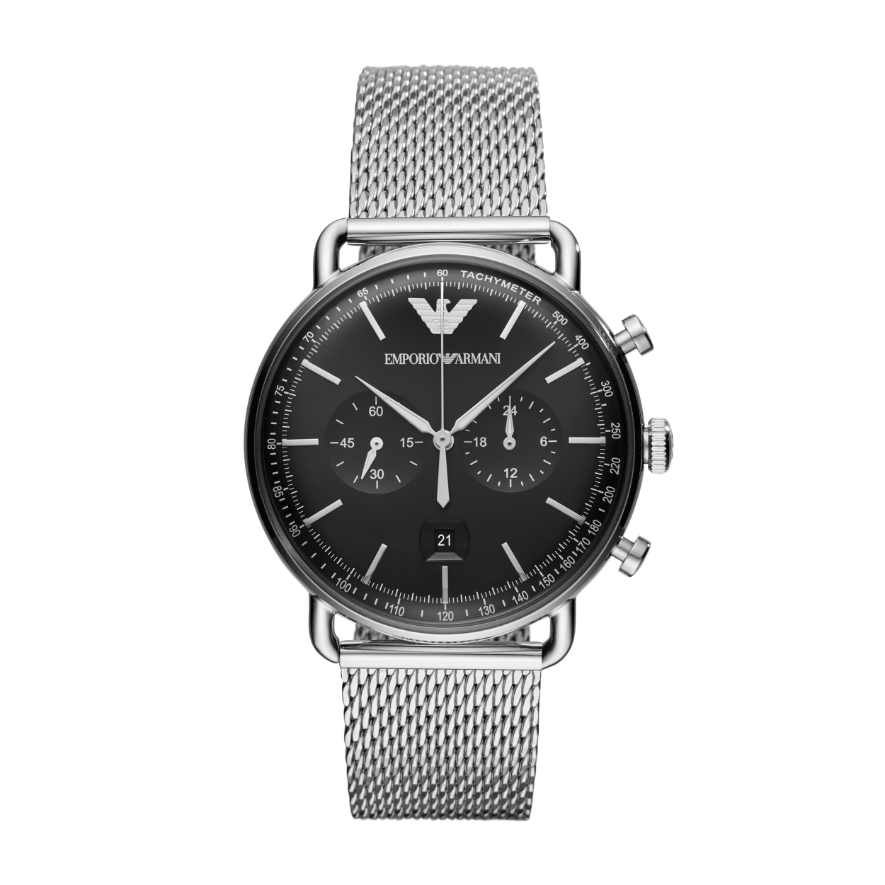 Dit Emporio Armani horloge heeft een edelstalen kast en een edelstalen band. Dit horloge komt uit de AVIATOR collectie.