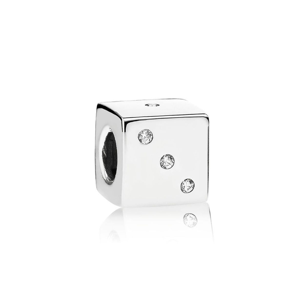 Pandora charm zilver dobbelsteen