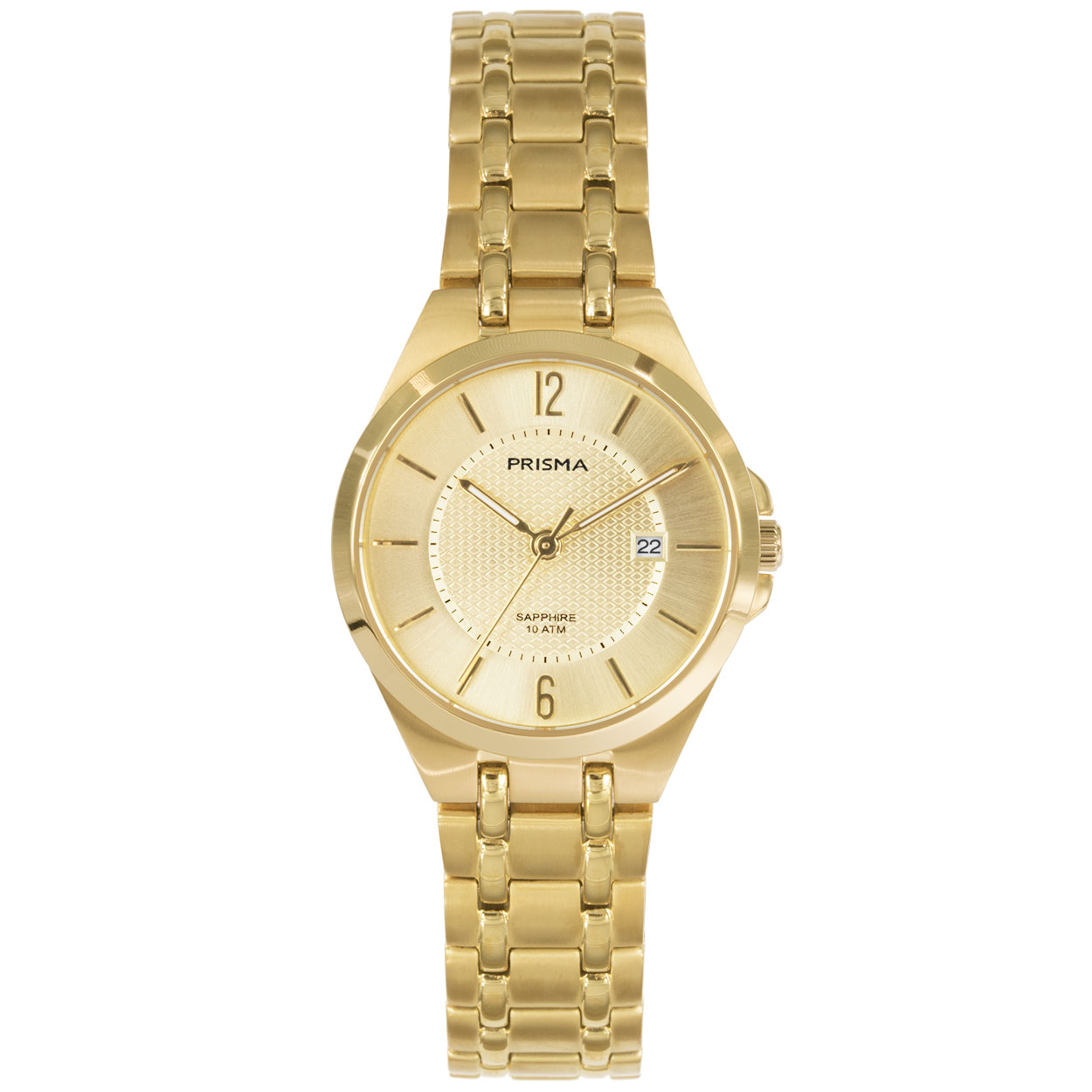 Prisma horloge 1262 dames titanium saffierglas 10 ATM 

Algemeen
Geslacht: dames
Model: P.1262

Voordelen
- band titanium goudkleurig/zilverkleurig (bicolor)
- wijzerplaat goudkleurig met goudkleurig streepjes
- geschikt voor mensen met een allergie
- draagcomfort door licht gewicht
- boven gem. waterdicht: zwemmen/duiken
- glas is zeer krasvast
- ook voor brede pols (max. 219,41 mm)
- quartz
- maat kast 28,99mm (breedte) 3,06mm (dikte)