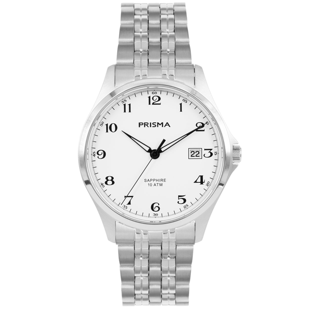 Prisma horloge 1270 heren titanium saffierglas 10 ATM 

Algemeen
Geslacht: heren
Model: P.1270

Voordelen
- band titanium zilver/zilver
- wijzerplaat wit met zwarte cijfers (arabisch)
- geschikt voor mensen met een allergie
- draagcomfort door licht gewicht
- boven gem. waterdicht: zwemmen/duiken
- glas is zeer krasvast
- ook voor brede pols (max. 224,88 mm)
- quartz
- maat kast 40,8mm (breedte) 8,55mm (dikte)