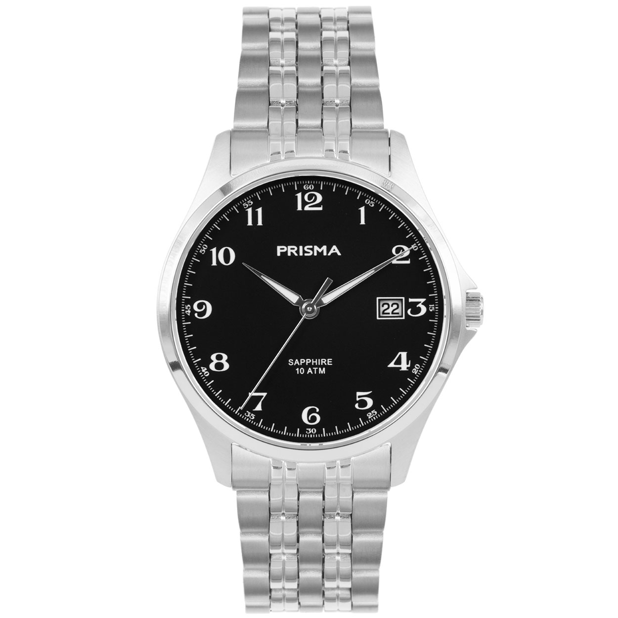 Prisma horloge 1271 heren titanium saffierglas 10 ATM 

Algemeen
Geslacht: heren
Model: P.1271

Voordelen
- band titanium zilver/zilver
- wijzerplaat zwart met zwarte cijfers (arabisch)
- geschikt voor mensen met een allergie
- draagcomfort door licht gewicht
- boven gem. waterdicht: zwemmen/duiken
- glas is zeer krasvast
- ook voor brede pols (max. 224,88 mm)
- quartz
- maat kast 40,8mm (breedte) 8,55mm (dikte)