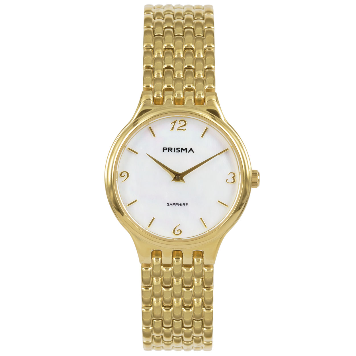 Prisma horloge 1277 dames titanium saffierglas 5 ATM 

Algemeen
Geslacht: dames
Model: P.1277

Voordelen
- band titanium goudkleurig
- wijzerplaat parelmoer met goudenkleurig cijfers (arabisch)
- geschikt voor mensen met een allergie
- draagcomfort door licht gewicht
- glas is zeer krasvast
- duidelijke tijdsweergave
- spat waterdicht: handenwassen, regen
- quartz
- maat kast 28,03mm (breedte) 6,54mm (dikte)