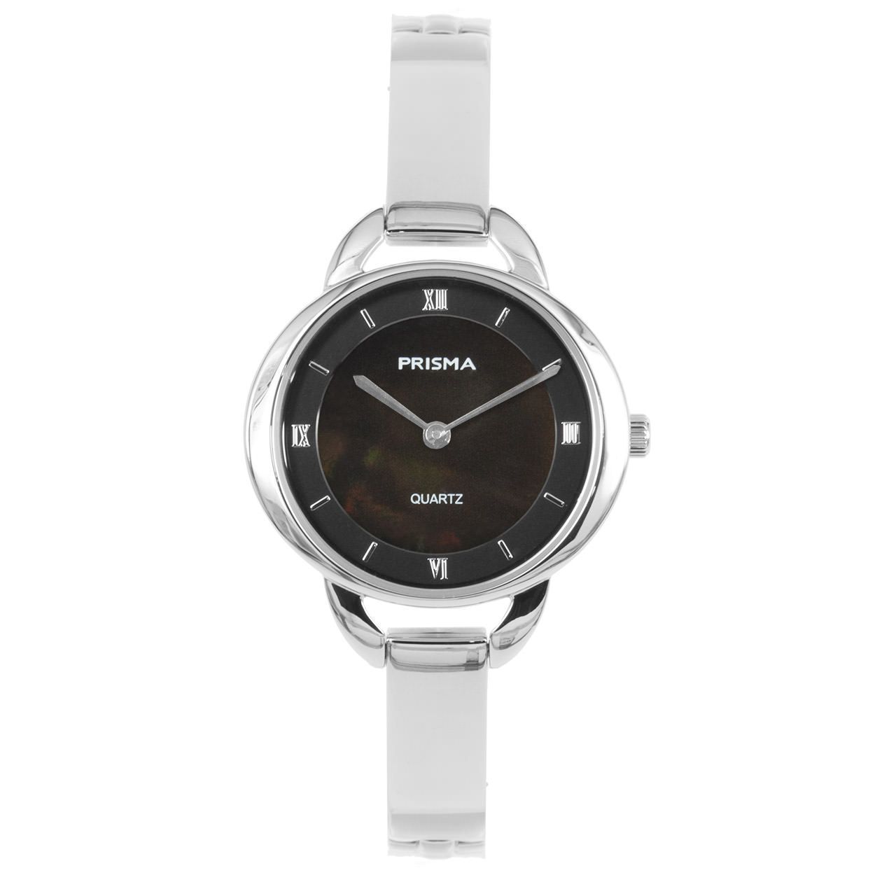 Prisma horloge P.1466 dames edelstaal 5 ATM 

Algemeen
Geslacht: dames
Model: P.1466

Voordelen
- band edelstaal zilver
- wijzerplaat parelmoer gekleurd met zilvere romeinse cijfers
- luxueuze uitstraling door romeinse cijfers
- ovaal design
- spat waterdicht: handenwassen, regen
- quartz
- maat kast 30mm (breedte) 6,1mm (dikte)