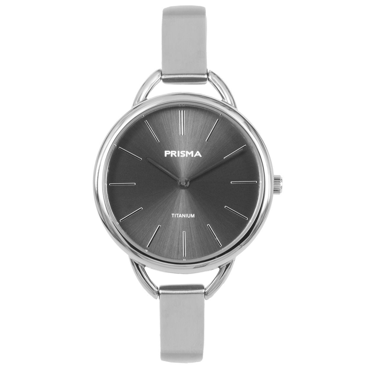 Prisma horloge P.1479 dames titanium 5 ATM 

Algemeen
Geslacht: dames
Model: P.1479

Voordelen
- band titanium zilver
- wijzerplaat grijs met zilvere streepjes
- geschikt voor mensen met een allergie
- draagcomfort door licht gewicht
- band is anti allergies
- compacte sluiting met extra draagcomfort
- spat waterdicht: handenwassen, regen
- quartz
- maat kast 32mm (breedte) 6,9mm (dikte)