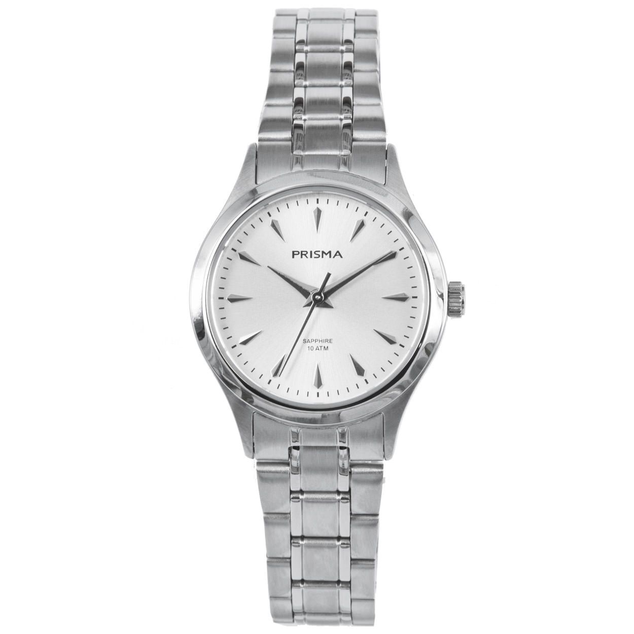 Algemeen		
Geslacht: dames		
Model: P.1655		
		
Voordelen		
- band edelstaal zilver		
- wijzerplaat zilver met zilvere streepjes		
- boven gem. waterdicht: zwemmen/duiken		
- glas is zeer krasvast		
- datum		
- duurzame coating		
- quartz		
		
Product achtergrond		
Het leven is een reis. Dat klinkt een beetje cliché, maar het is wel waar. Sta niet elke dag op met het idee dat het leven nog beter is in 10 of 20 jaar. Geniet en wees dankbaar voor vandaag, want het leven is echt een reis. Deze collectie onderstreept het typische Prisma gevoel. Een horloge van hoge kwaliteit met lederen band, titanium kast, krasvrij saffierglas en 10 ATM waterdicht. Een fantastisch uurwerk om elke dag met blijdschap te dragen.