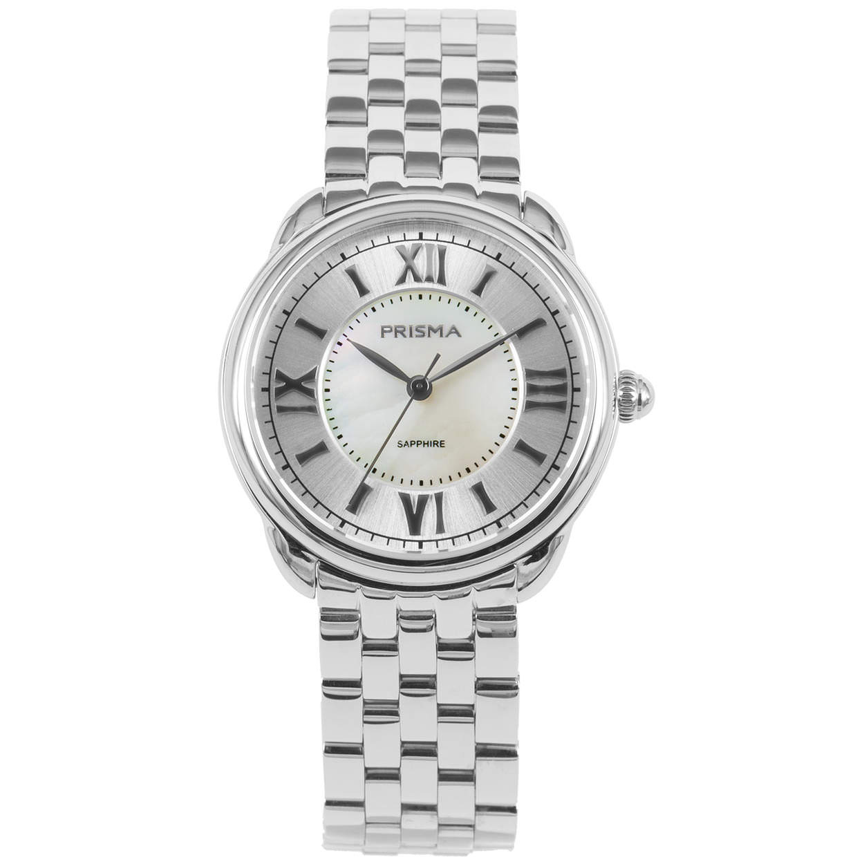 Algemeen
Geslacht: dames
Model: P.1895

Voordelen
- band edelstaal zilver
- wijzerplaat parelmoer met zilvere romeinse cijfers
- glas is zeer krasvast
- zwitsers uurwerk
- compacte sluiting met extra draagcomfort
- luxueuze uitstraling door romeinse cijfers
- spat waterdicht: handenwassen, regen
- quartz
- maat kast 32,5mm (breedte) 8,3mm (dikte)