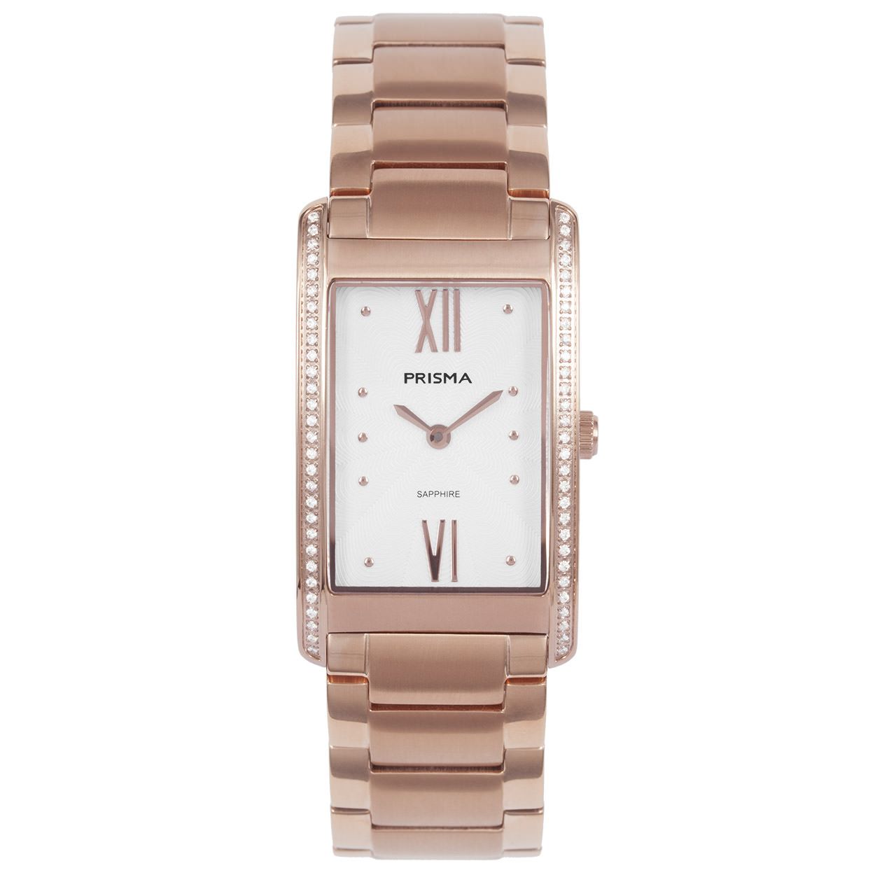 Prisma horloge 1958 dames titanium saffierglas 5 ATM 

Algemeen
Geslacht: dames
Model: P.1958

Voordelen
- band titanium roségoudkleurig
- wijzerplaat zilver met roségoudkleurig puntjes
- geschikt voor mensen met een allergie
- draagcomfort door licht gewicht
- glas is zeer krasvast
- compacte sluiting met extra draagcomfort
- rechthoek design
- quartz
- maat kast 23mm (breedte) 7,6mm (dikte)