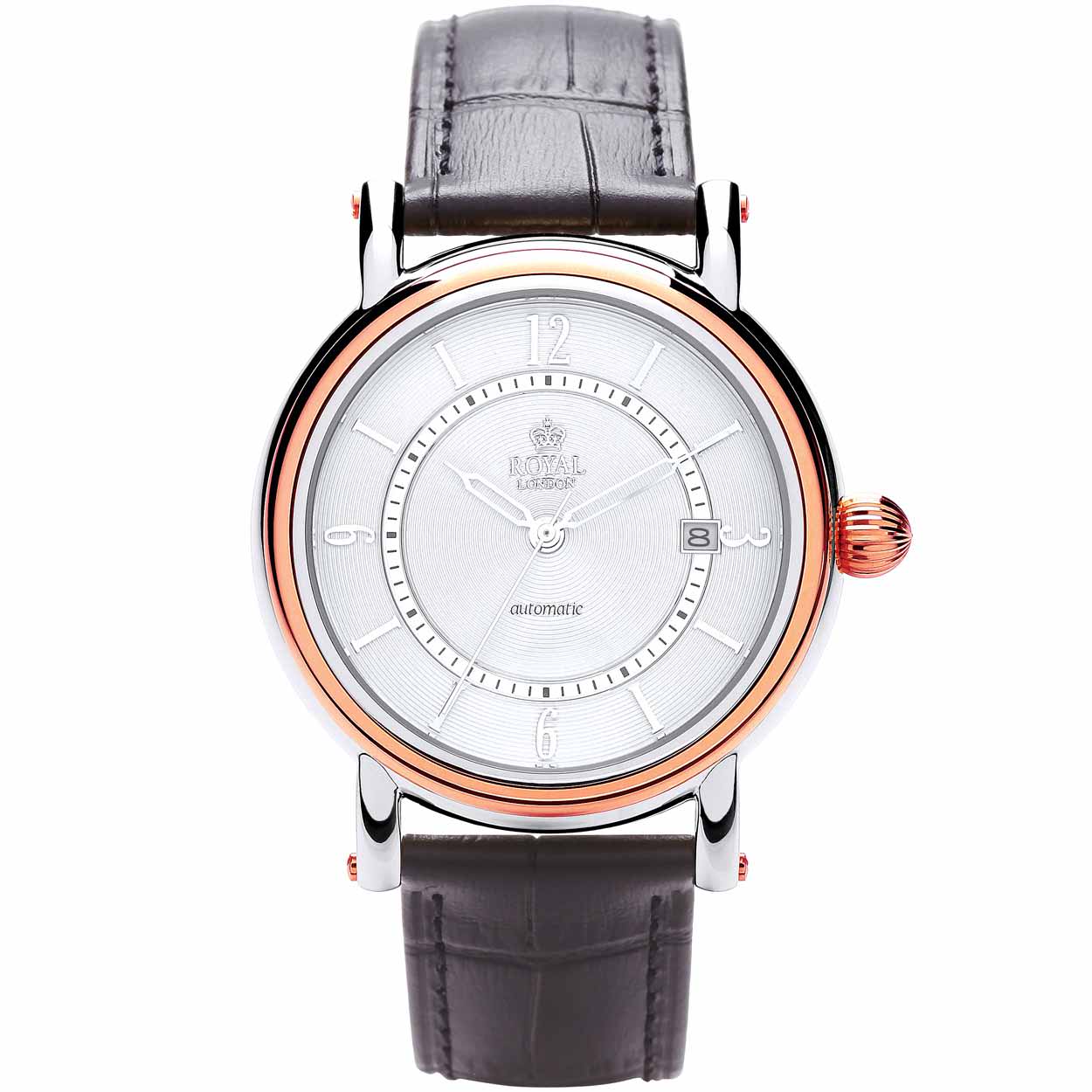 Elegant automatisch herenhorloge van Royal London met datum.