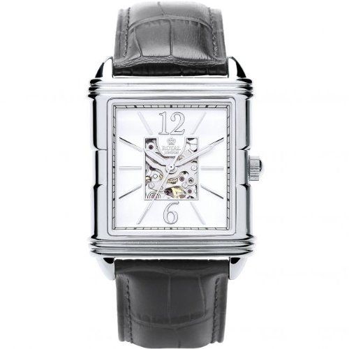 Elegant herenhorloge van Royal London. De wijzerplaat is opengewerkt waardoor het automatische uurwerk zichtbaar is.