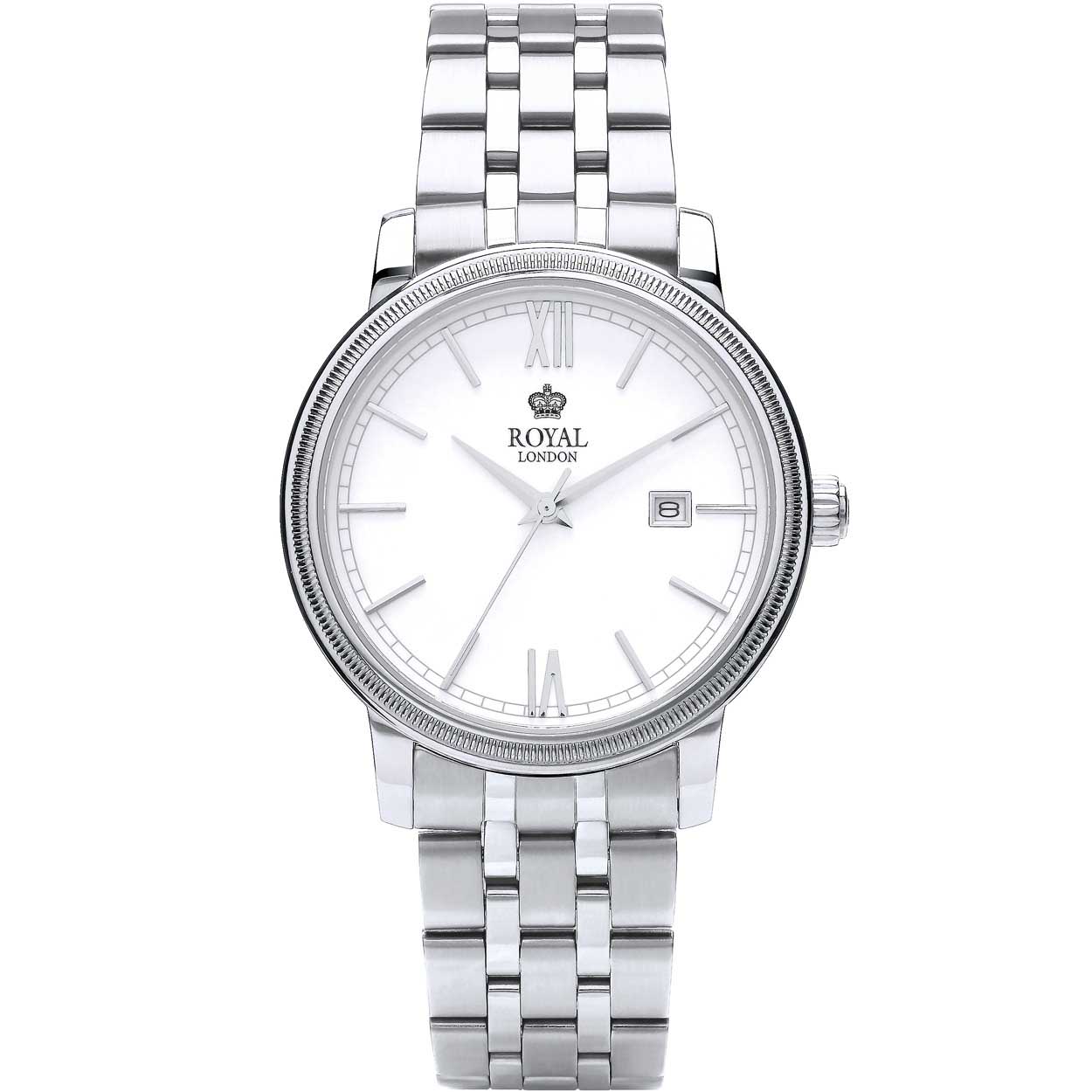 Elegant herenhorloge van Royal London. Volledig edelstaal met datum.