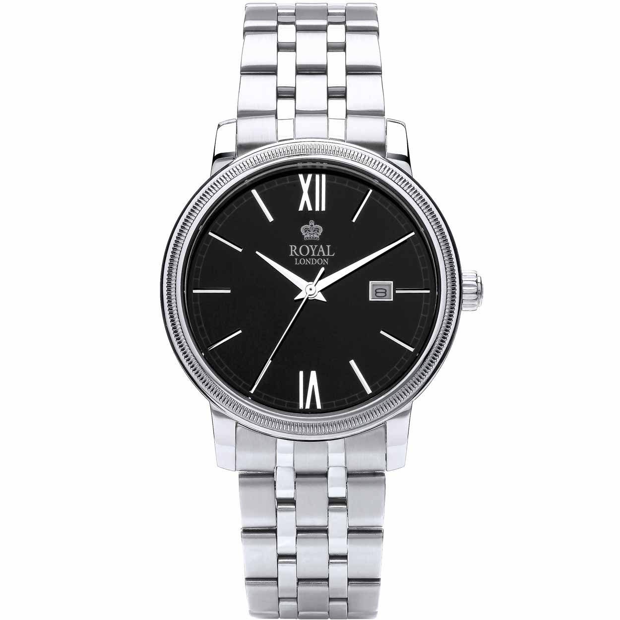 Elegant herenhorloge van Royal London. Volledig edelstaal met datum.