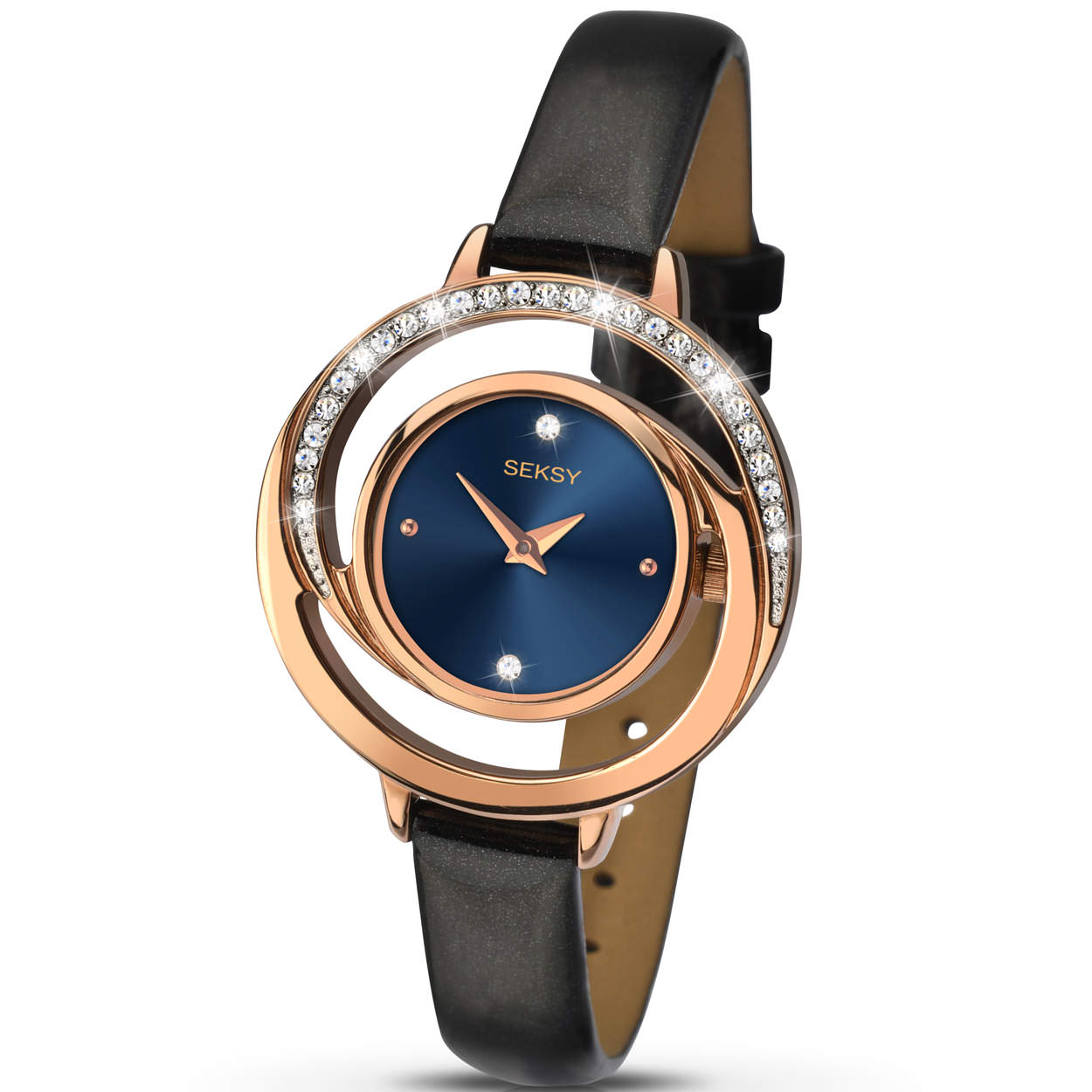 – Artikelnummer : SEK.2142
– Kast maat: 32 mm
– Kast dikte 8 mm
– Kast materiaal: Metaal
– Kastkleur: metale roségoudkleurige kast
– Uurwerk type: Onbekend
– Glas type: Mineraal
– Waterdicht: 0 ATM/BAR
– Horlogeband: PU Leder zwart met metale rosegoudkleurige gespsluiting
– Maat aansluiting band: 10 mm
– Wijzerplaat: Blauwe wijzerplaat met roségoudkleurig aanduidingen
– Licht functie: Nee