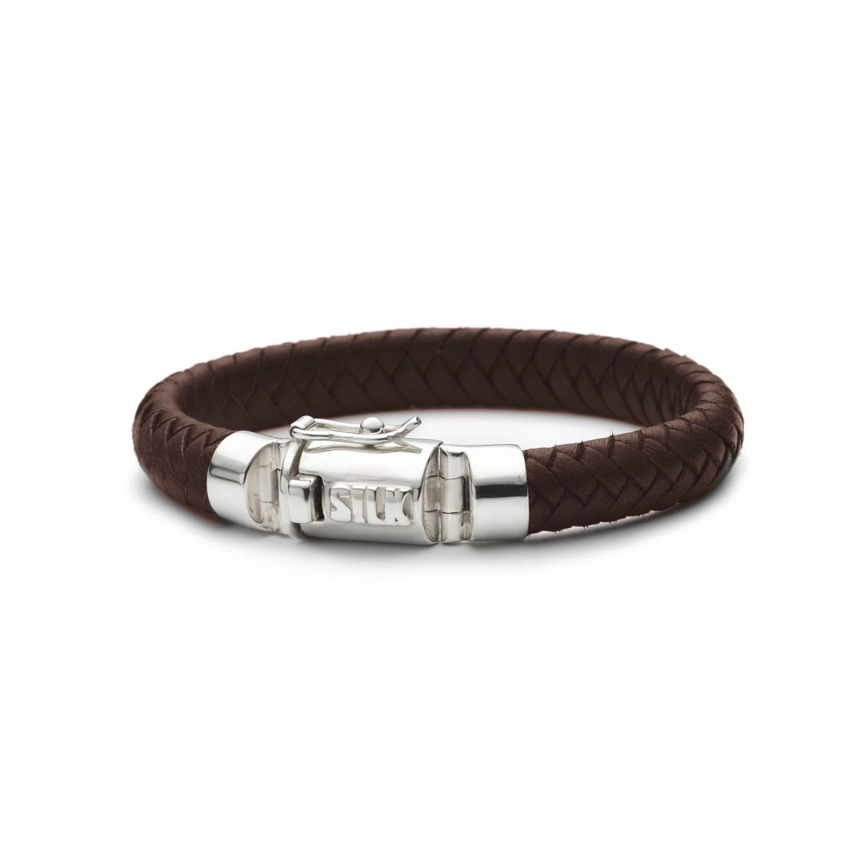 Silk 326brn | 19cm | leer bruin | Shiva | 925 zilver