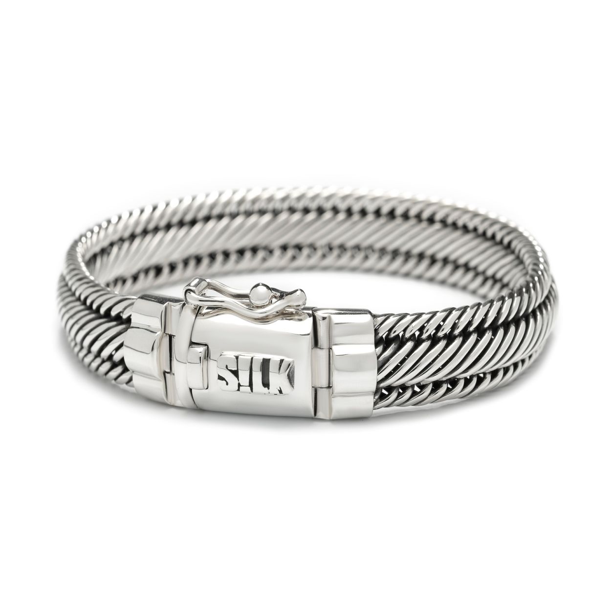 Silk armband zilver 733/19cm