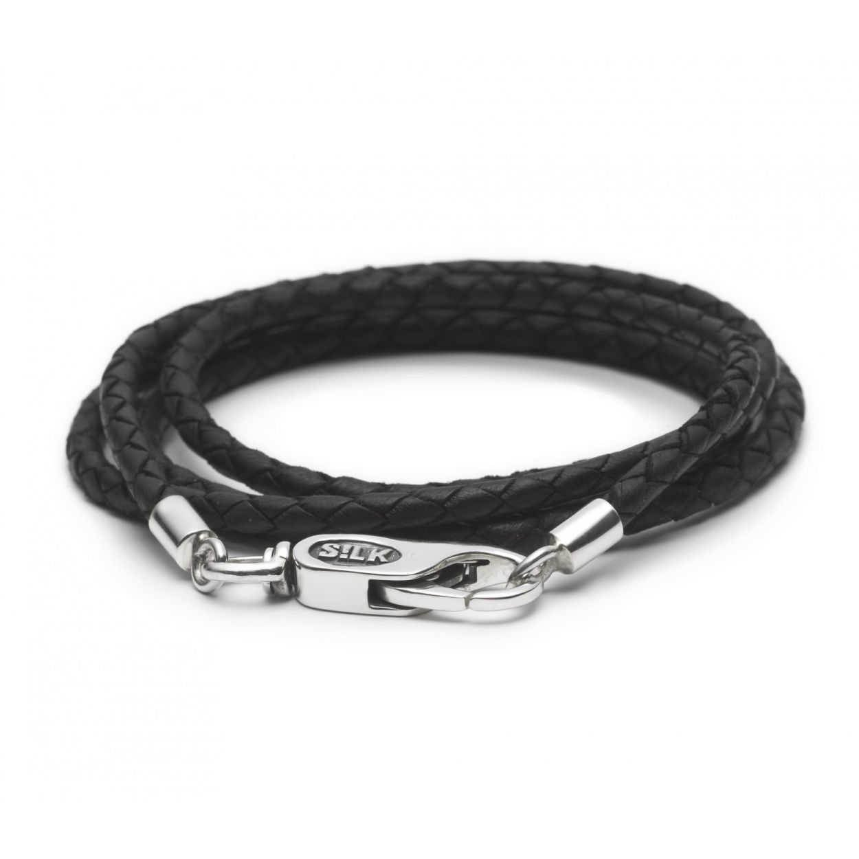 Silk 820blk | leer zwart | zilveren sluiting