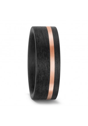 Ring 14kt geel goud Carbon 8mm