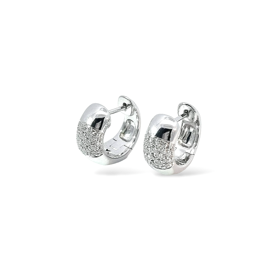 Deze oorringen van Louis Bros zijn vervaardigd uit 14 karaat witgoud(6.20 gr) en zijn gezet met 32 briljant geslepen diamanten met een totaalgewicht van 0.32 crt. De Oorsieraden hebben een diameter van 14 mm, en een breedte van 6 mm. 

Verkrijgbaar vanaf 0,10crt .
Leverbare goudkleuren: 14/18kts geelgoud, 14/18kts witgoud, 14/18kts roségoud en alle bicolor combinaties.