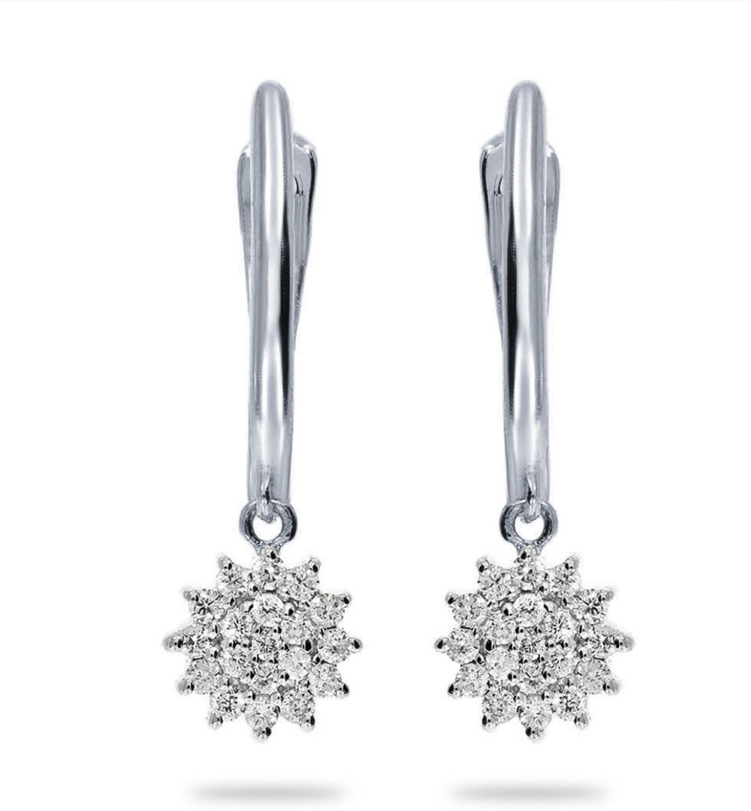 Deze oorringen van Louis Bros zijn vervaardigd uit 14 karaat witgoud (1.96 gr.) en zijn gezet met 38 briljant geslepen diamanten met een totaalgewicht van 0.13 ct. De Oorsieraden hebben een diameter van 5,51 mm., lengte van 1.8 cm. Ga voor een oogverblindende verschijning met deze stralende 14 karaat witgouden eyecatchers.