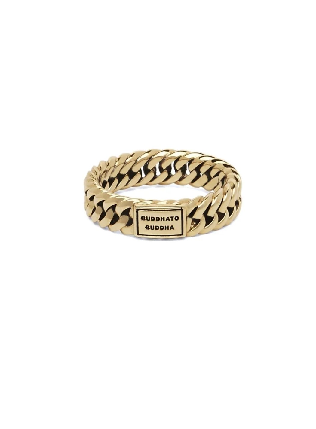 De gouden Chain ring is een slankere versie van de Chain ring uit de bestselling Heritage collectie. Omgetoverd in 18 karaats geelgoud. Handgemaakt en tijdloos zoals alle Buddha to Buddha sieraden. De ring laat zich perfect combineren met andere Buddha to Buddha sieraden en wordt verpakt in een luxe geschenkverpakking. Deze ring valt in de categorie smalle ringen.