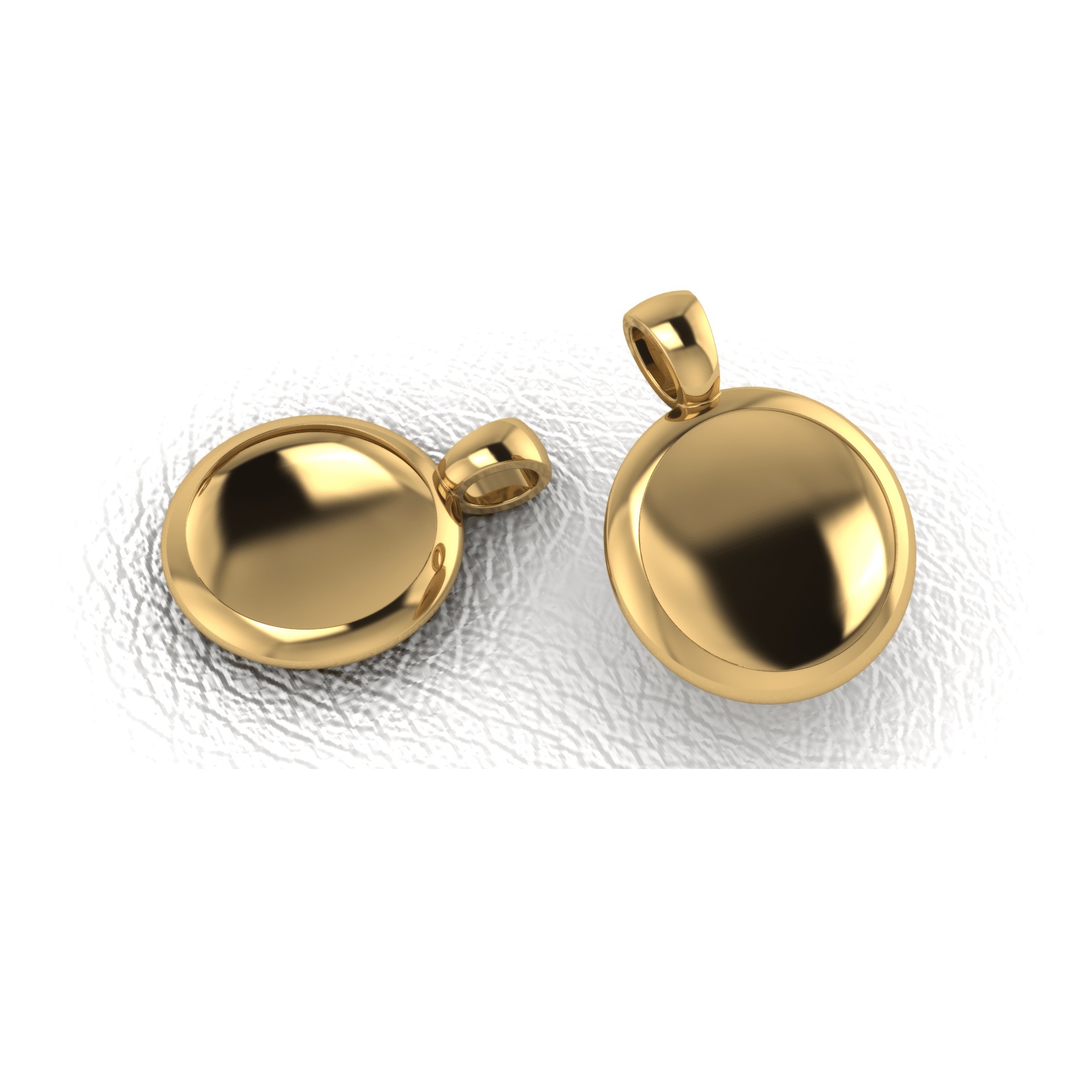 Touché - Ashanger rondje 14kt geelgoud 17x12.5mm