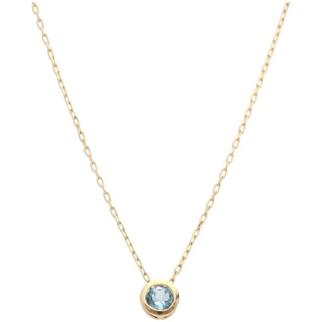 Swing gouden 14k collier met hanger maandsteen maart 