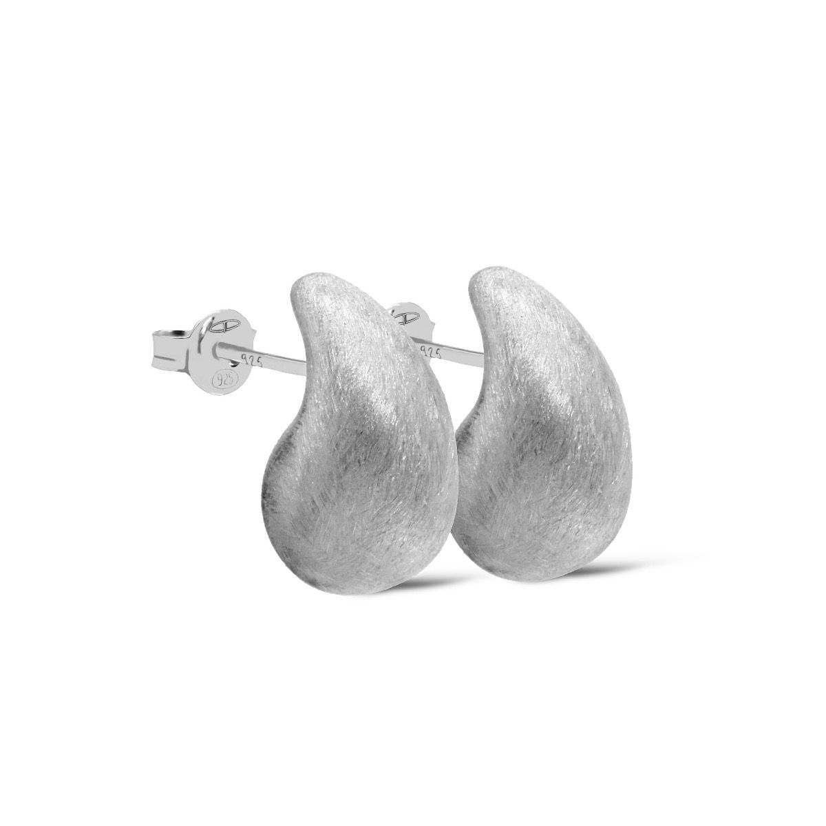 zilveren Karma oorstekers, Symbols XL CHUNKY DROP Brushed 16MM Silver