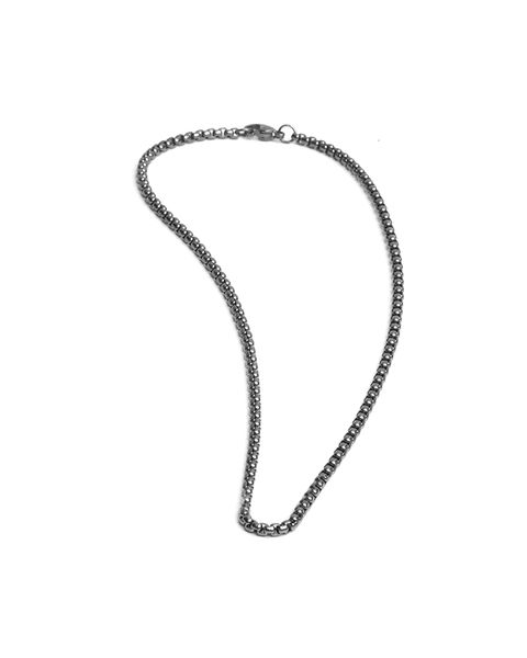 Mooie zwarte stalen collier met een lengte van 56cm + 9cm verlengstukje.