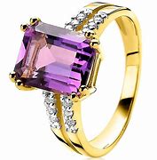 Zinzi Gold gouden ring met amethyst en diamant